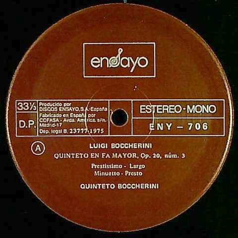即決 輸入盤/ENSAYO「ボッケリーニ：弦楽五重奏曲集」ボッケリーニ五重奏団