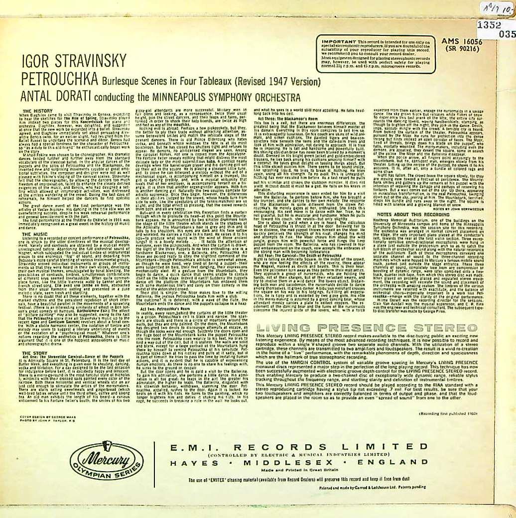 ETERNA TRADING / [MERCURY] A.ドラティ/ ストラヴィンスキー