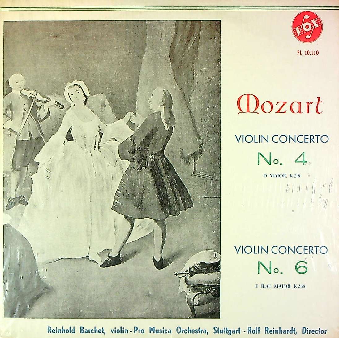 LP ラインハルト・バルヒェット(Vn), シュットッツガルト / W.a.モーツァアルト　ヴァイオリン協奏曲第４番、第５ CX10500 /00200 Amazon.co.jp: モーツァルト:ヴァイオリン協奏曲第4番&第5番
